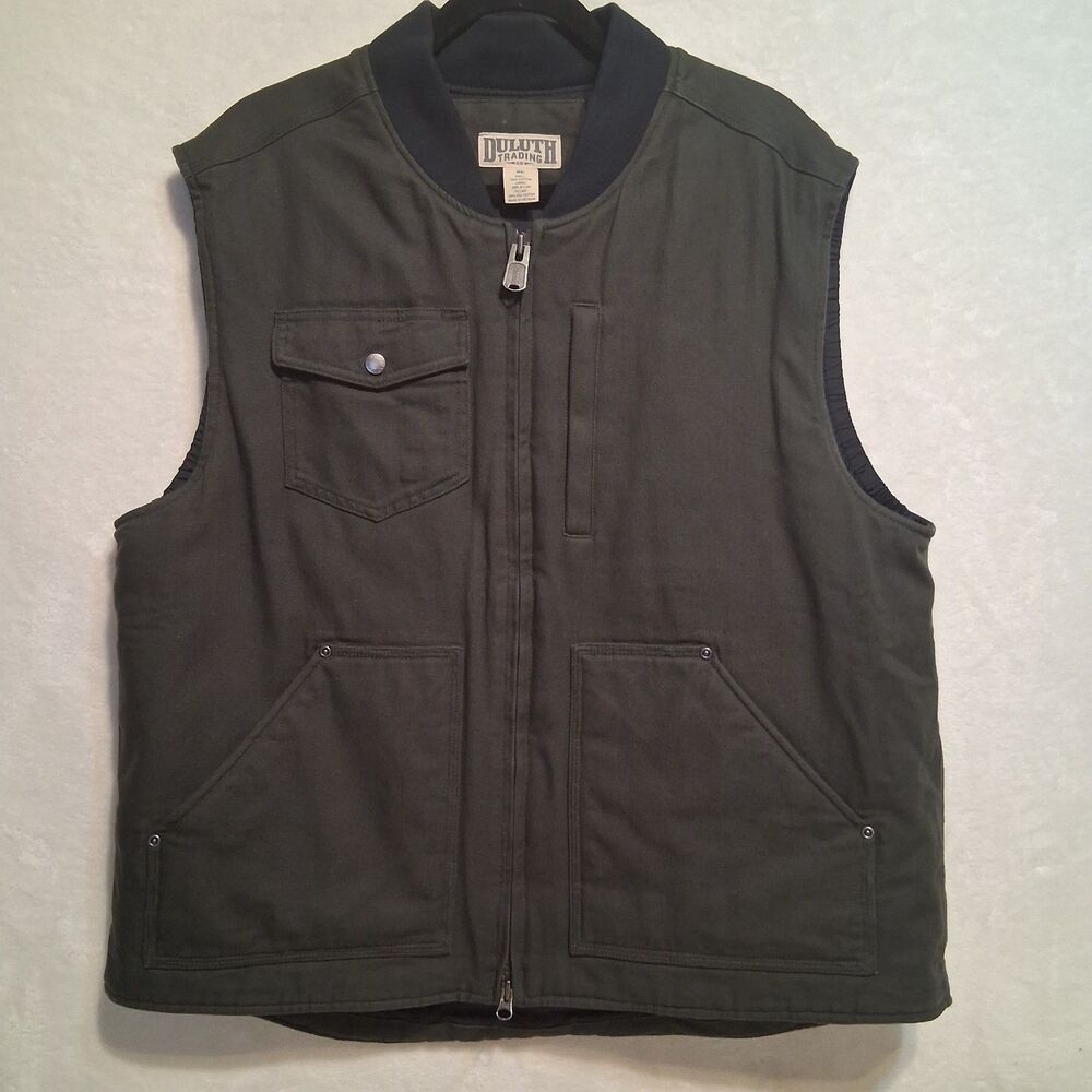 Duluth Trading XL Vest Fire Hose Canvas Insulated 3M Thinsulate Pockets Outdoors